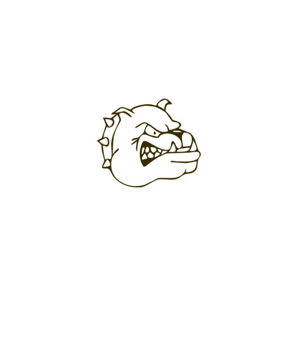Bulldog model alb pe tricou