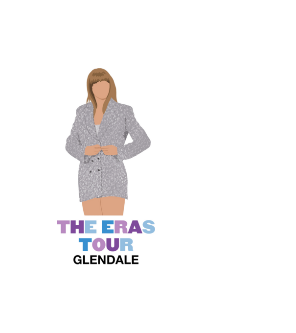 Taylor Swift The Eras Tour Glendale 2 model alb pe tricou