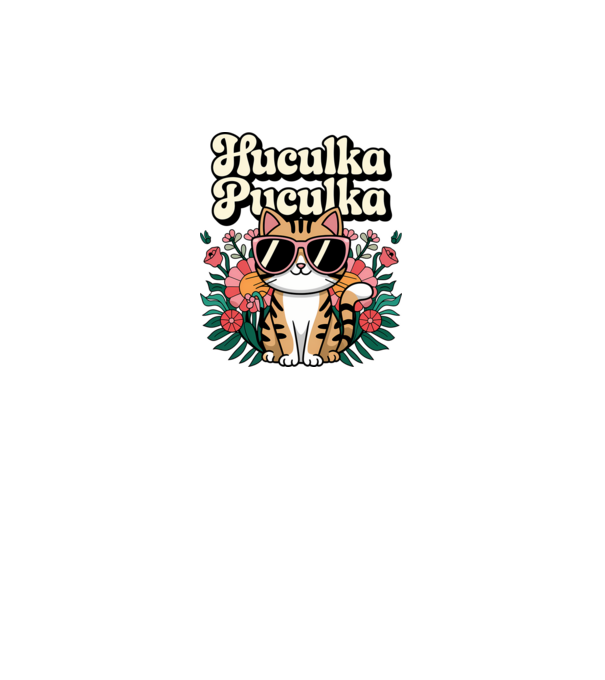 Huculka Puculka pisică 3 model alb pe tricou