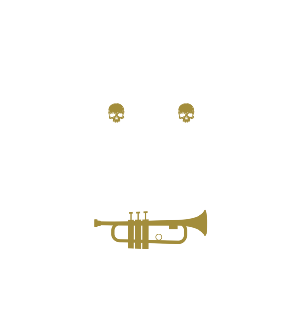I play heavy metal trumpet model negru pe tricou