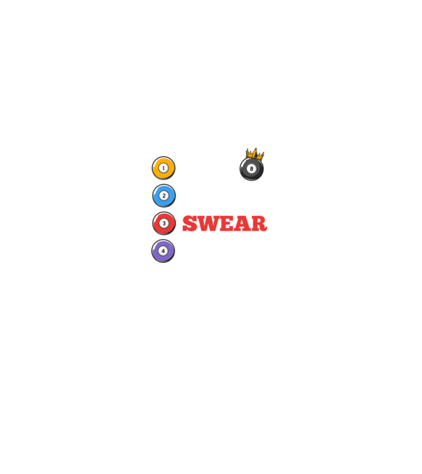 Aim swear shoot repeat - biliard v2 model negru pe tricou