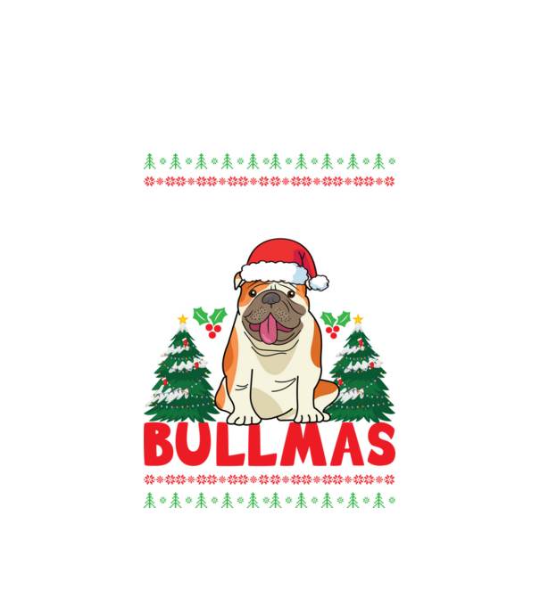 Merry bullmas ugly sweater model alb pe tricou