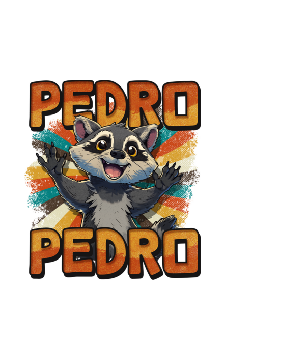 Retro Pedro model negru pe tricou