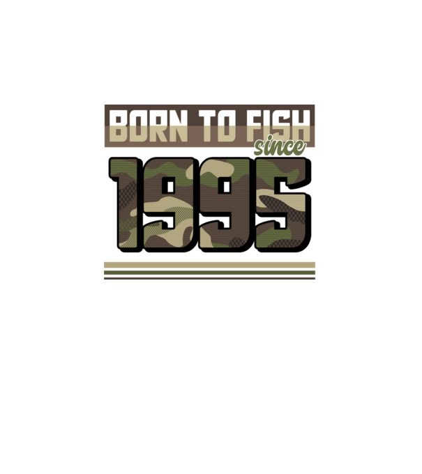 Born to fish since 1995 model negru pe tricou