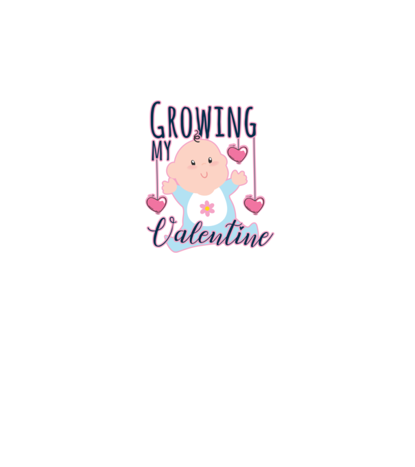 Growing my Valentine model alb pe tricou