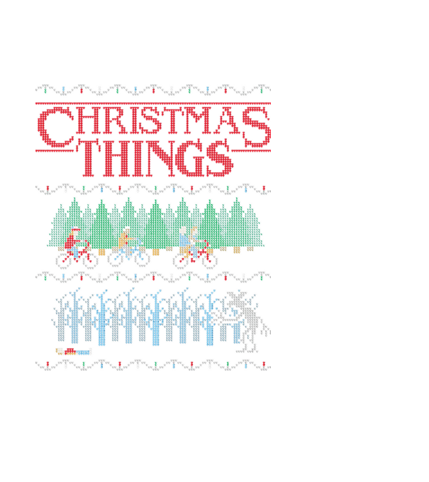christmas things ugly sweater model negru pe tricou