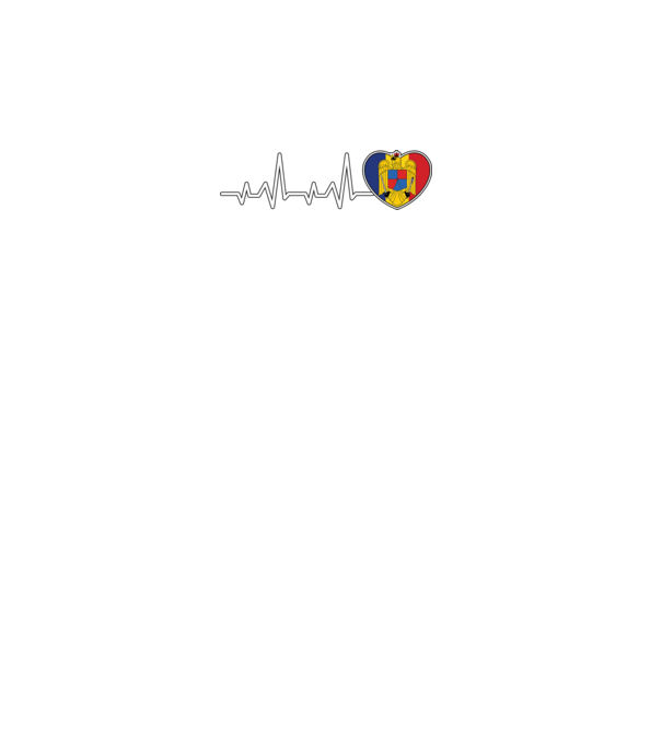 ROMANIA heartbeat model gri pe tricou