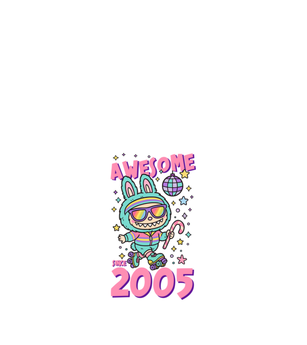 Awesome since 2005 - Labubu model negru pe tricou