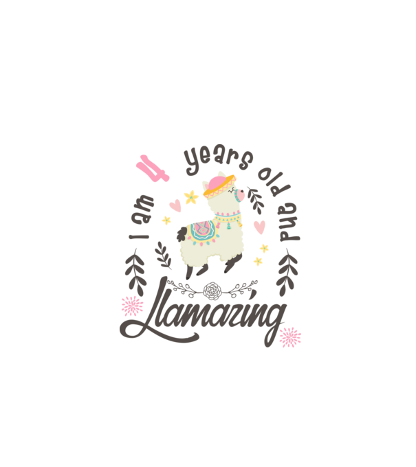 Birthday Llamazing 4 years old model alb pe tricou