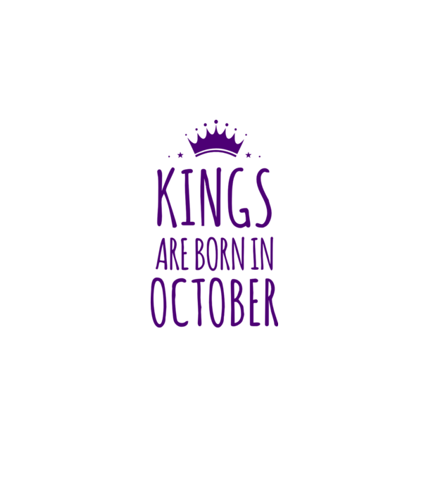 Kings are born in - October model roz deschis pe tricou