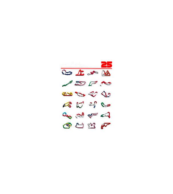 F1 calendar 2025 Negru model nisipiu pe tricou