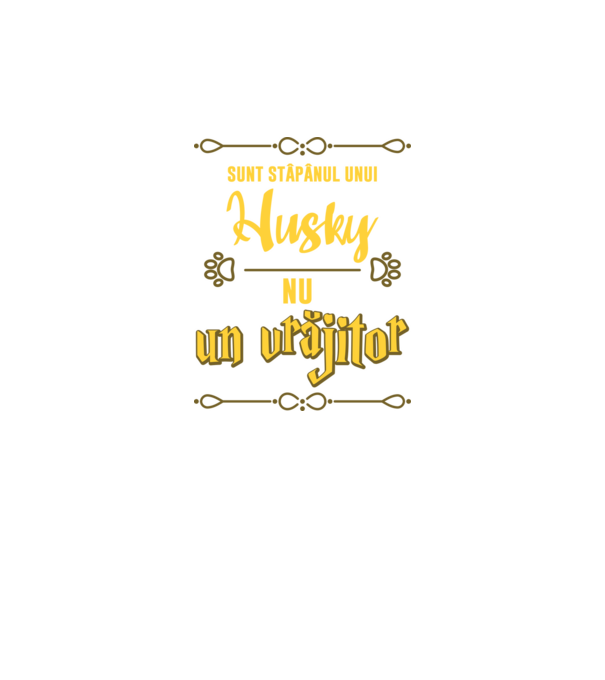 sunt stăpânul unui husky, nu un vrăjitor model negru pe tricou