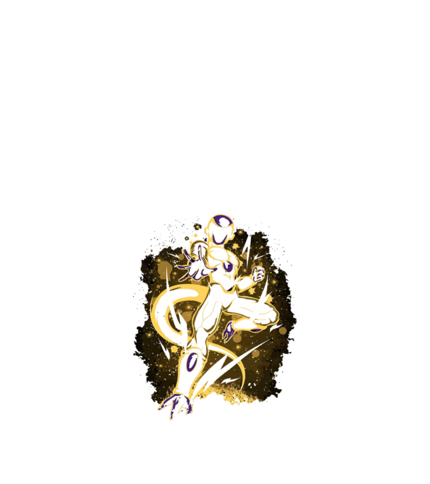 golden freeza dragonball model negru pe tricou