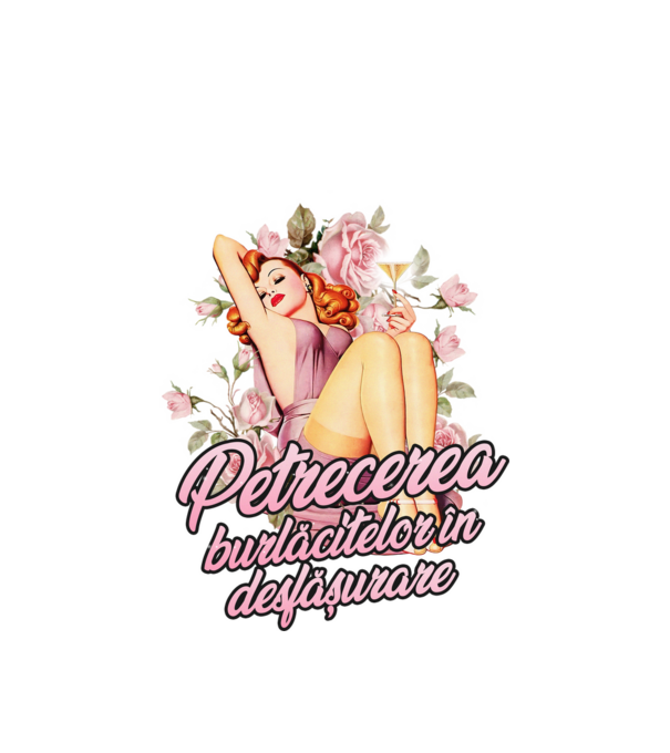 Petrecerea burlăcitelor în desfășurare model alb pe tricou