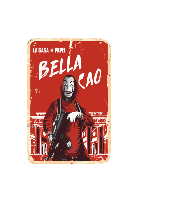 bella ciao poster retro model negru pe tricou