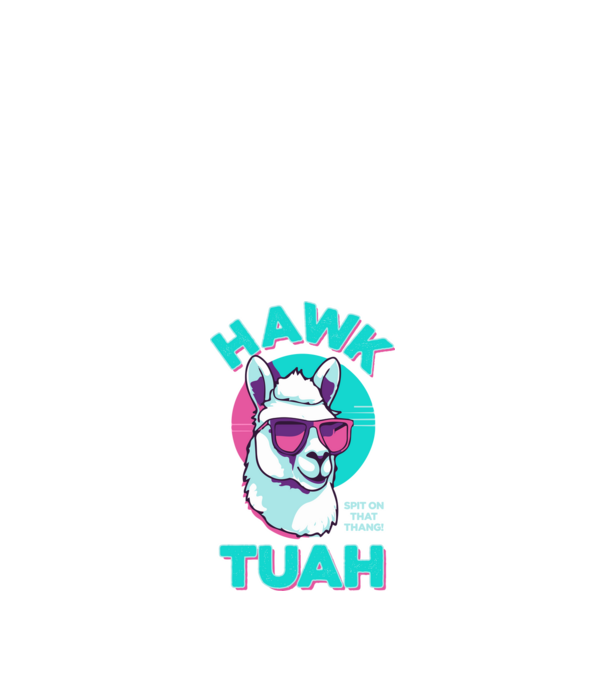 Hawk tuah llama retro sunglasses model albastru închis pe tricou