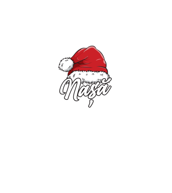 nașă Santa Hat model negru pe tricou