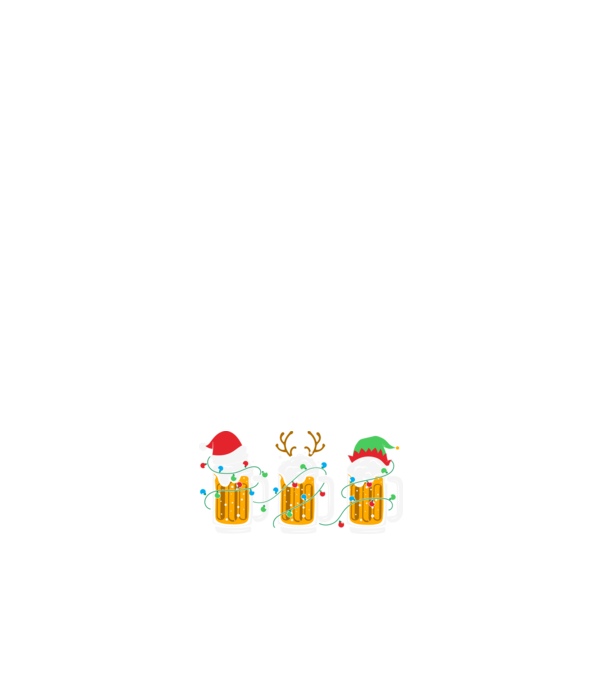 Christmas beer mugs model alb pe tricou
