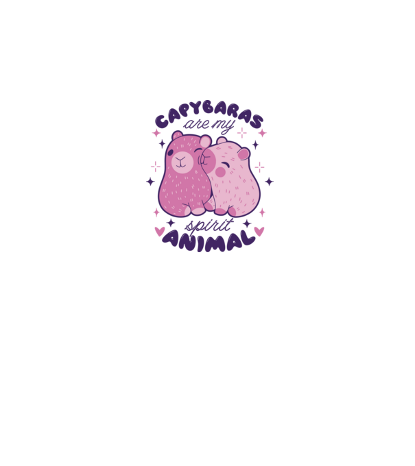 Capybaras are my spirit animal model alb pe tricou
