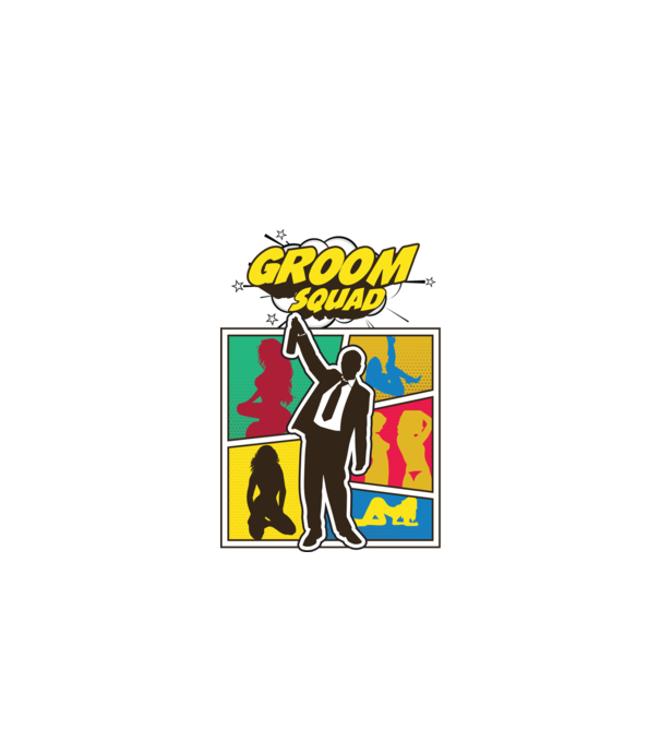 Comic Groom Squad model turcoaz pe tricou