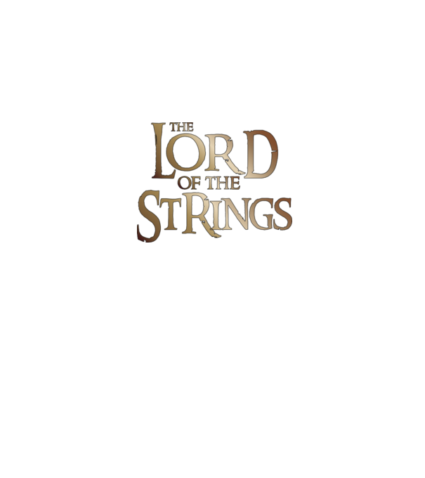 Lord of the Strings model negru pe tricou