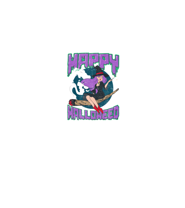 Happy Halloweed model albastru jeanși pe tricou