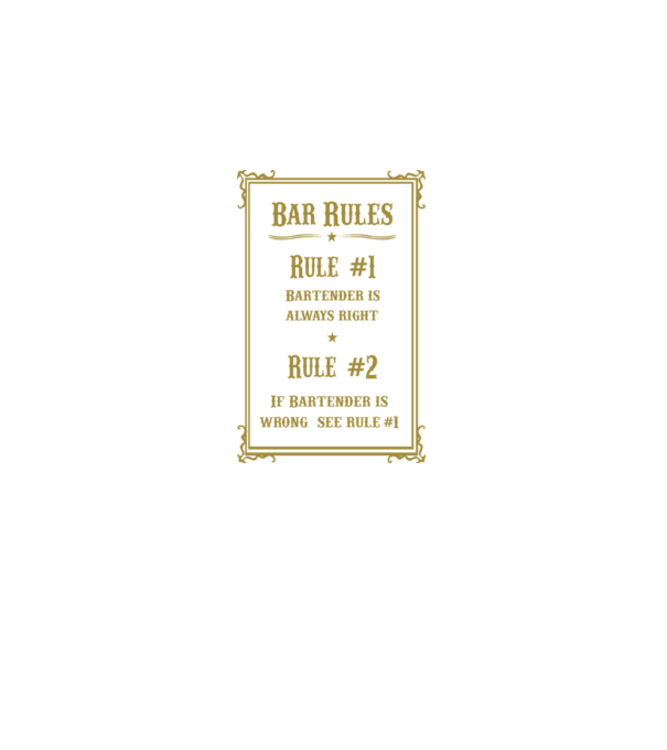 Bar rules model negru pe tricou