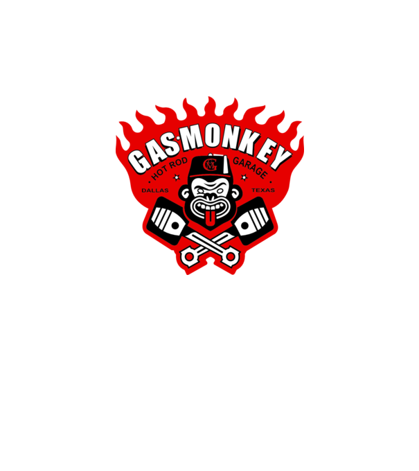 Gas Monkey model alb pe tricou