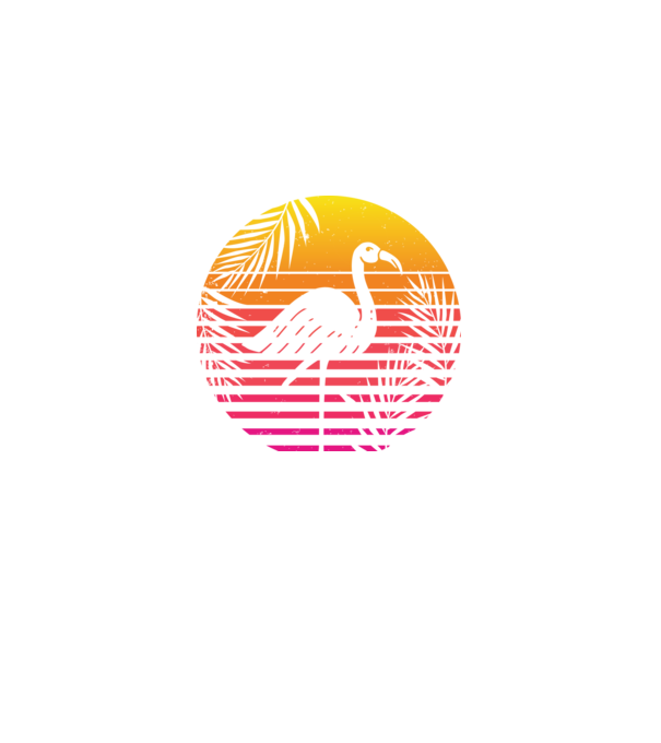 Retro flamingo sunset model negru pe tricou