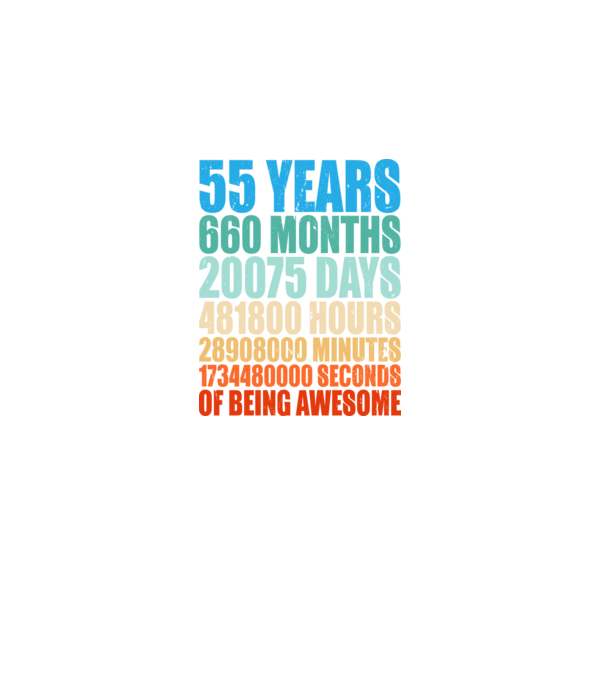 55 years of being awesome model negru pe tricou