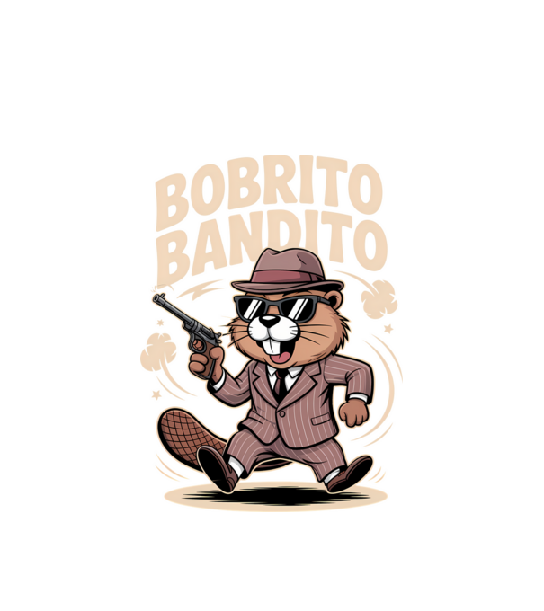 Bobrito Bandito model alb pe tricou
