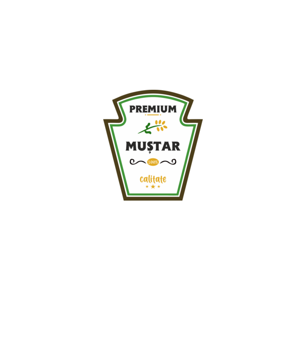 muștar premium - calitate model gri pe tricou
