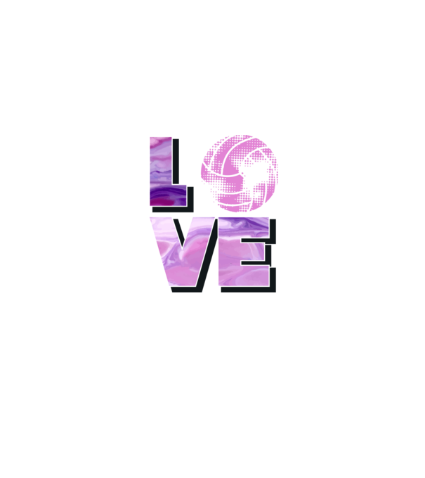 Love volleyball model negru pe tricou