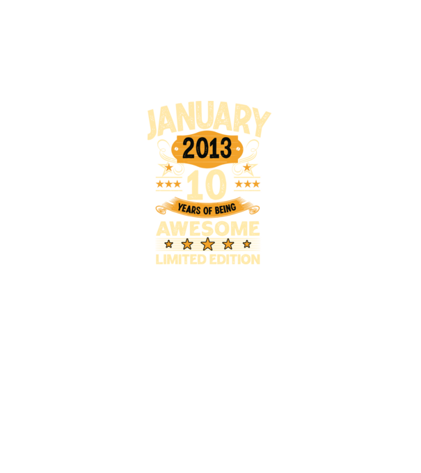 January 2013 10 years of being limited edition model negru pe tricou