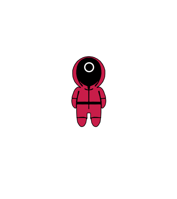 squid game figure model negru pe tricou