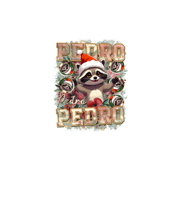 Pedro pedro flower xmas model alb pe tricou