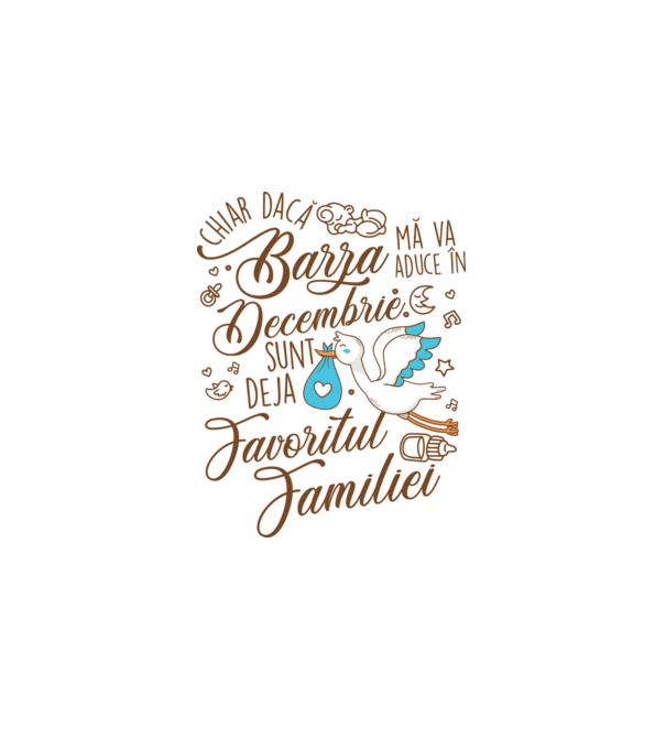 Favoritul familiei DECEMBRIE model alb pe tricou