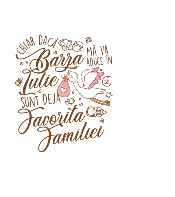 Favorita familiei IULIE model albastru deschis pe tricou