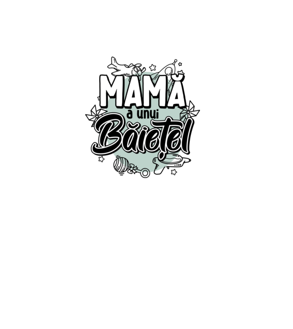 Mamă a unui băiețel model alb pe tricou