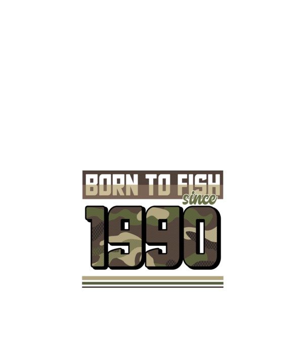 Born to fish since 1990 model negru pe tricou