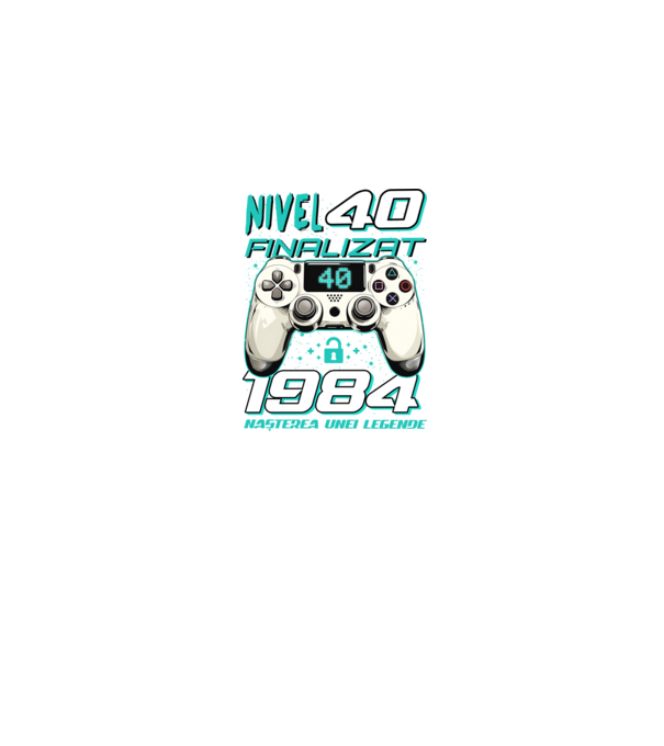 Nivel finalizat 40 1985 model albastru jeanși pe tricou