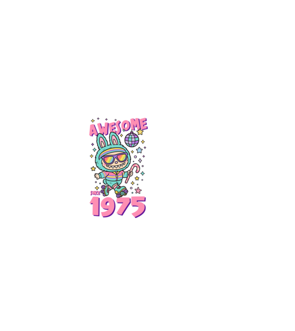 Awesome since 1975 - Labubu model negru pe tricou