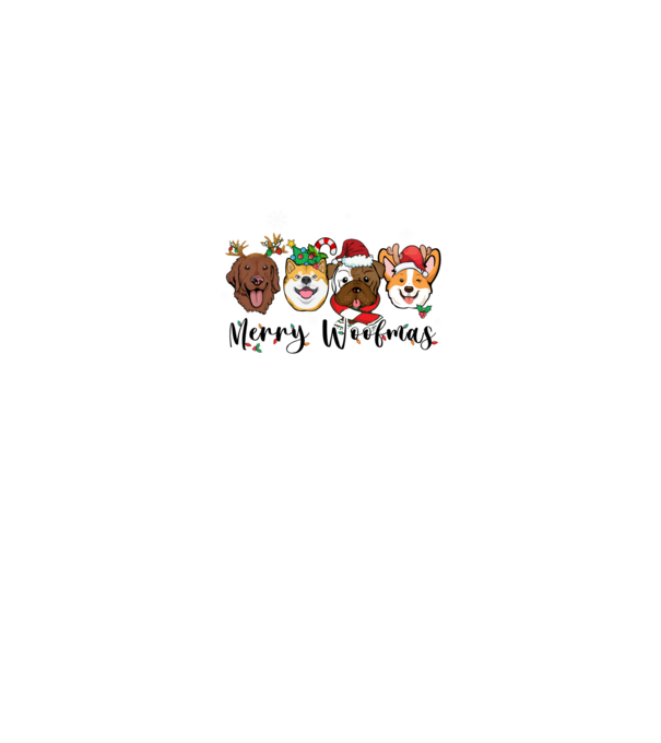 Merry woofmas 2 model alb pe tricou
