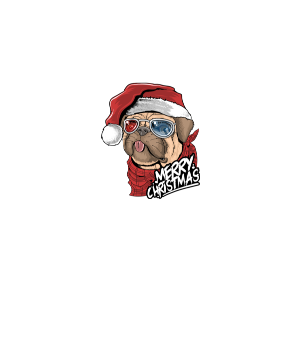 Merry Christmas Mopsz model negru pe tricou