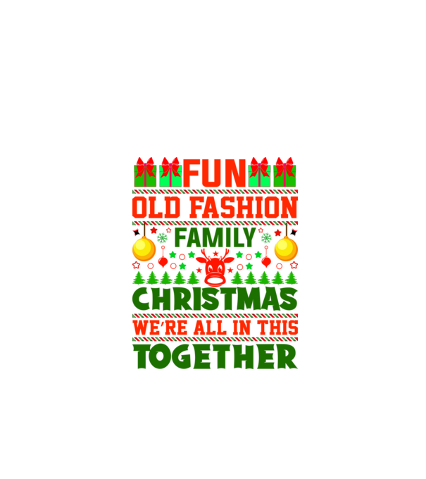fun old fashion family christmas model negru pe tricou