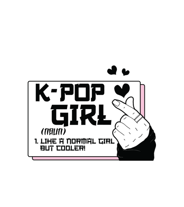 K-POP FANGIRL model alb pe tricou