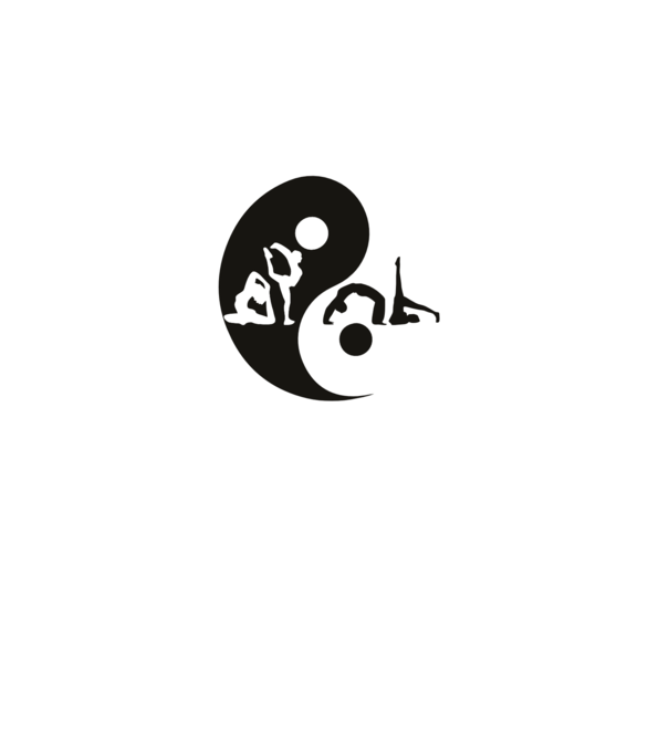 Yoga yin-yang model negru pe tricou