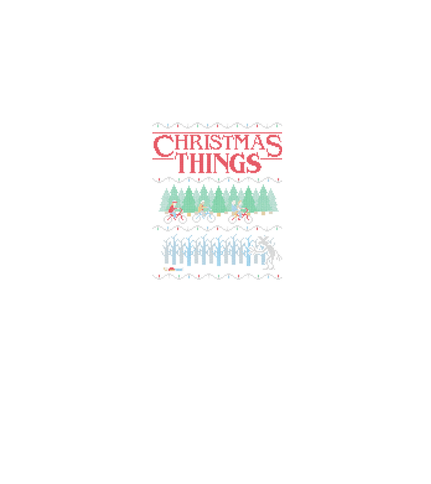 christmas things ugly sweater model albastru jeanși pe tricou