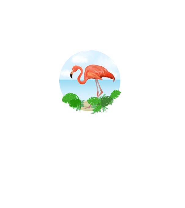 Flamingo model alb pe tricou