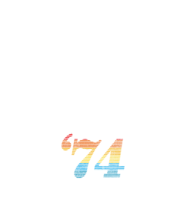 Retro Birthday 1974 model alb pe tricou